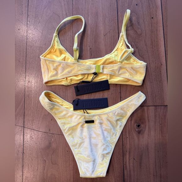 TRIANGL MACI CHEEKY CUT BIKINI YELLOW VELVET NO BAG NEW WITH TAGS - Picture 3 of 5